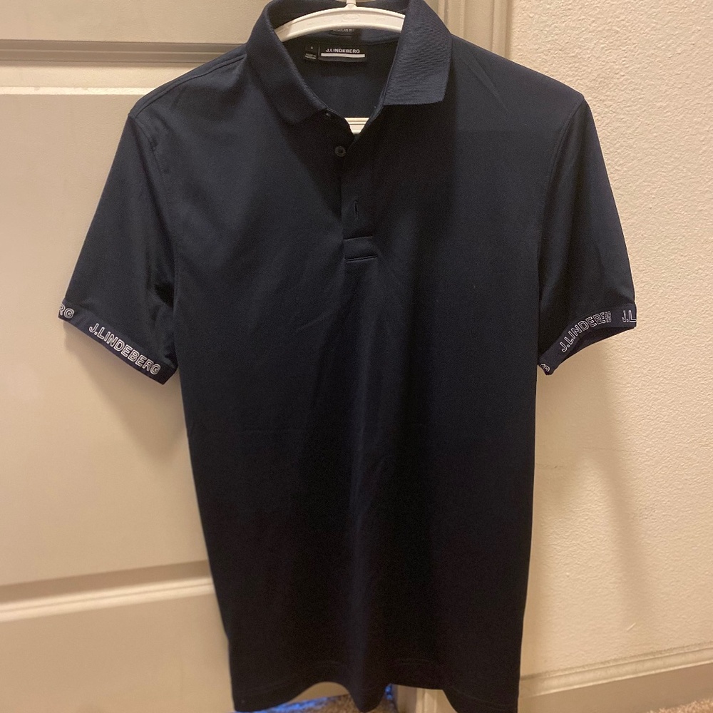 J. Linderberg golf Navy Polo Shirt Size Small